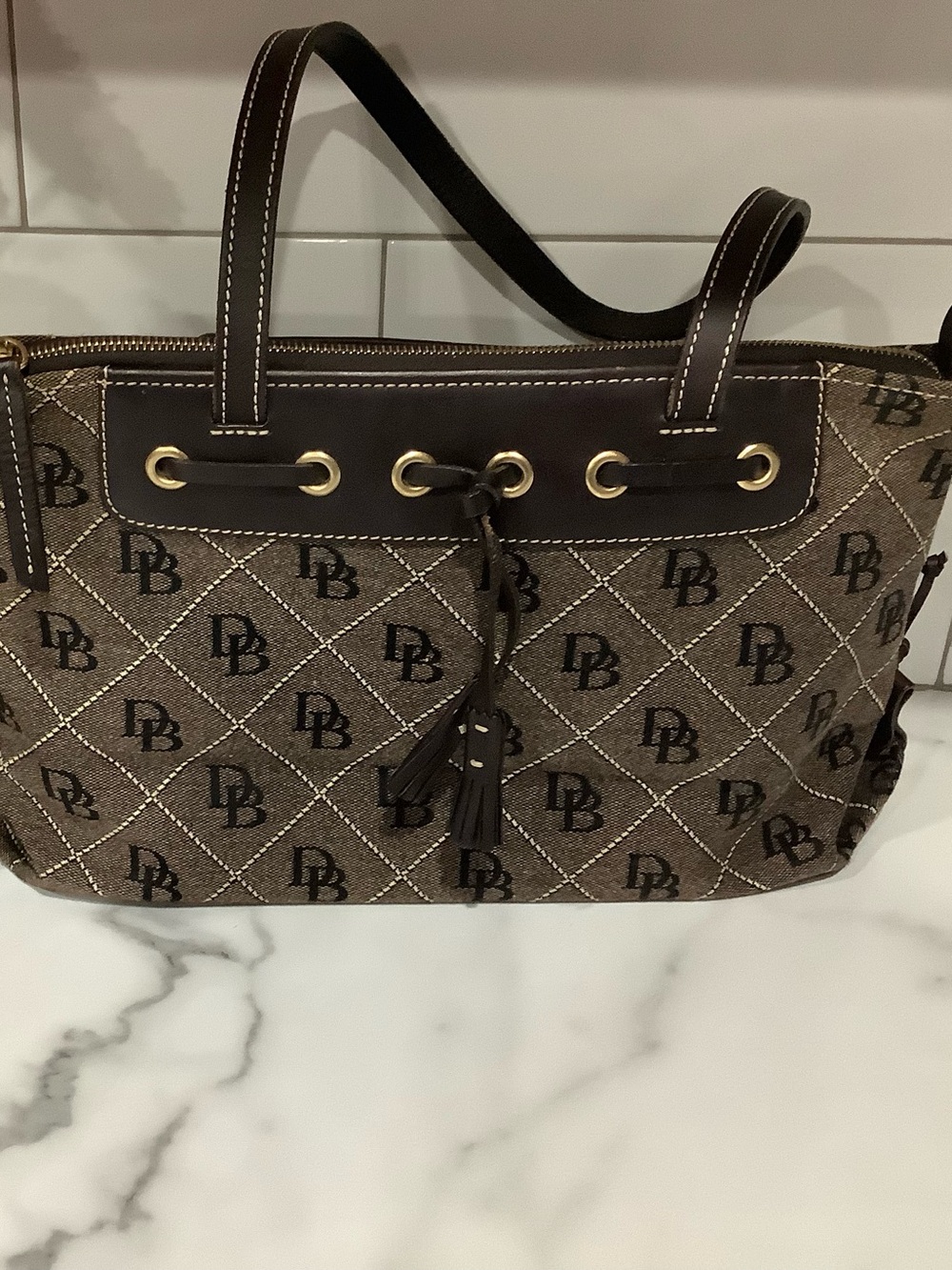 Dooney & Bourke Black Trim with Tan Interior Tote
